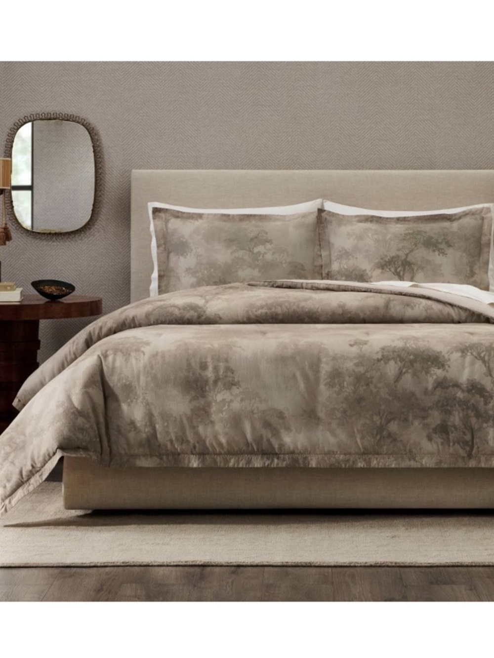 JEREMIAH BRENT NWT 3pc King 'Walk in the Woods' Cotton Duvet Set Brown -king